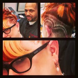 Warren's Barber Shop - Reggie cut some cool lines on this old lady's head! Me like! IMHO, life is too short to have boring hair.