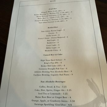 Porter Kitchen + Bar - Drink menu - Bars Near Me - Freeport, Maine