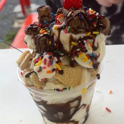 Cool Breeze Frozen Treats & Eats - Sundae with vanilla cookies .Reese's.rainbow sprinkles