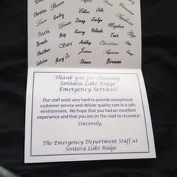 Sentara - A card We received from them in the mail. I think it's nice they do this for their patients.
