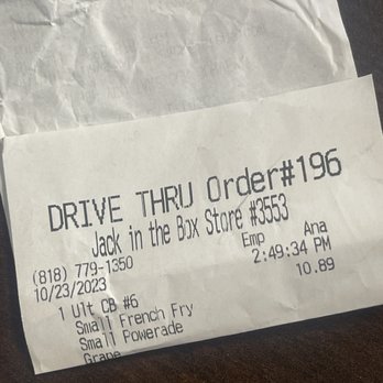Jack in the Box - Shows Ana the person who attended me on drive thru - Burgers Near Me - Van Nuys, California Jack in the Box - Shows Ana the person who attended me on drive thru - Burgers Near Me - Van Nuys, California