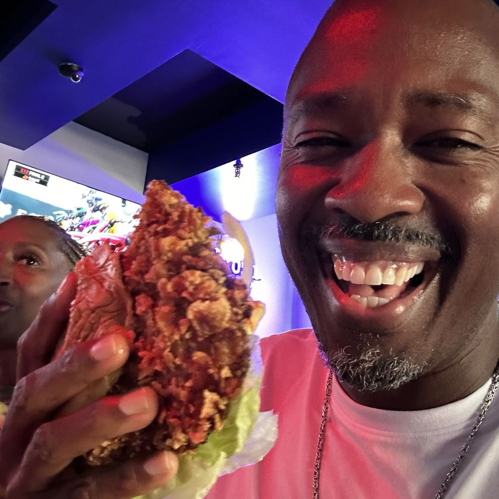 Lightning Strikes - The chicken sandwich big as my husband's hand I think even bigger and he's a big man - Bowling Near Me - Fort Myers, Florida Lightning Strikes - The chicken sandwich big as my husband's hand I think even bigger and he's a big man - Bowling Near Me - Fort Myers, Florida