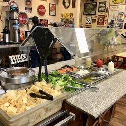 The Grill on San Mateo - Salsa & chip bar with sandwich fixings