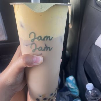 Jam Jam Tea Lab - My Brulee Brown Sugar Boba Milk Tea and drank some of it bcuz it's sooooo good - Bubble Tea Near Me - Irvine, California Jam Jam Tea Lab - My Brulee Brown Sugar Boba Milk Tea and drank some of it bcuz it's sooooo good - Bubble Tea Near Me - Irvine, California