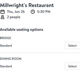 Same reservation I saw online with no Tavern option Same reservation I saw online with no Tavern option