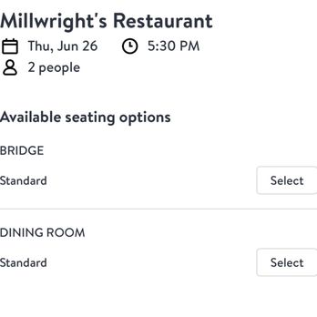 Millwright's - Same reservation I saw online with no Tavern option - New American Near Me - Simsbury, Connecticut Millwright's - Same reservation I saw online with no Tavern option - New American Near Me - Simsbury, Connecticut