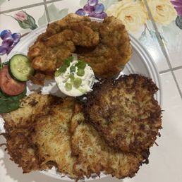 Chicken schnitzel 4 potatoes pancakes Chicken schnitzel 4 potatoes pancakes