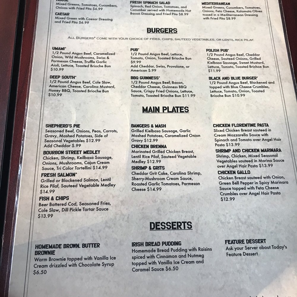 Saints & Scholars Pub - Menu - Irish Pub Near Me - Raleigh, North Carolina Saints & Scholars Pub - Menu - Irish Pub Near Me - Raleigh, North Carolina