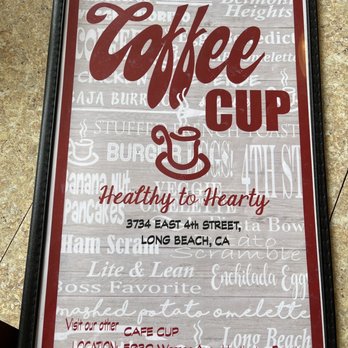 The Coffee Cup Cafe - Logo on menu - American Near Me - Long Beach, California The Coffee Cup Cafe - Logo on menu - American Near Me - Long Beach, California