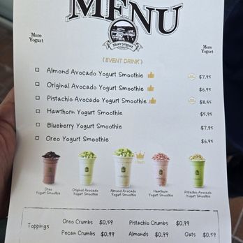 More Yogurt - Grand Opening Menu June 2026 - Juice Bars & Smoothies Near Me - Tustin, California More Yogurt - Grand Opening Menu June 2026 - Juice Bars & Smoothies Near Me - Tustin, California