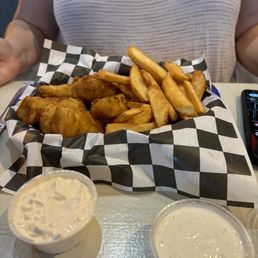 Fish and Chips with house made tarter sauce and ranch dressing Cod Fish and Chips Fish and Chips with house made tarter sauce and ranch dressing Cod Fish and Chips