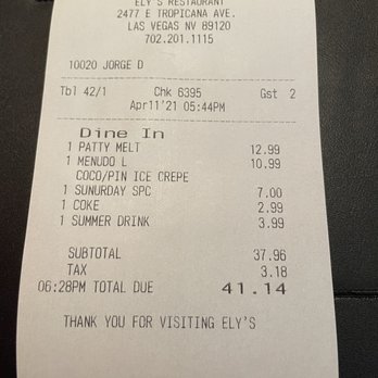 Ely's Restaurant - I have found a joy of including the bill. - Breakfast & Brunch Near Me - Las Vegas, Nevada
