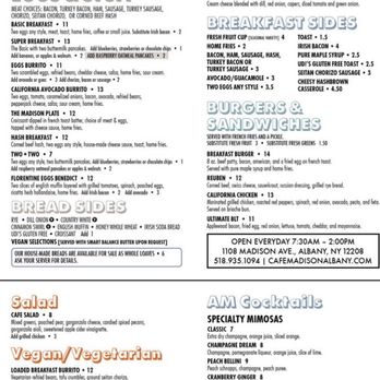 Cafe Madison - Menu online - Breakfast & Brunch Near Me - Albany, New York Cafe Madison - Menu online - Breakfast & Brunch Near Me - Albany, New York