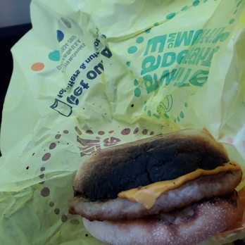 McDonald's - a sausage sandwich wrapped in yellow paper - Fast Food Near Me - Ypsilanti, Michigan