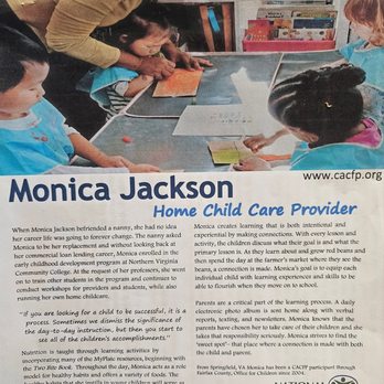 Jackson Child Care - Guiding the children - hands-on activities designed to build confidence, creativity, early literacy, problem-solving, and love for learning. - Child Care & Day Care Near Me - Springfield, Virginia Jackson Child Care - Guiding the children - hands-on activities designed to build confidence, creativity, early literacy, problem-solving, and love for learning. - Child Care & Day Care Near Me - Springfield, Virginia