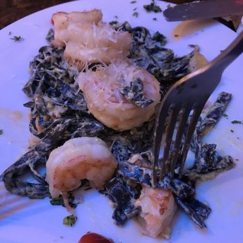Celeste - Squidink pasta with huancaina sauce & shrimp - Peruvian Near Me - Somerville, Massachusetts