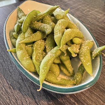 Sushi Plus - Fresh edamame, with added garlic powder seasoning - Sushi Bars Near Me - Helendale, California Sushi Plus - Fresh edamame, with added garlic powder seasoning - Sushi Bars Near Me - Helendale, California