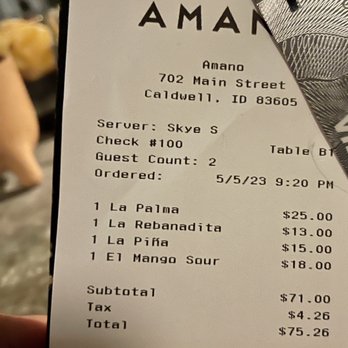 Amano - Cocktail Bars Near Me - Caldwell, Idaho