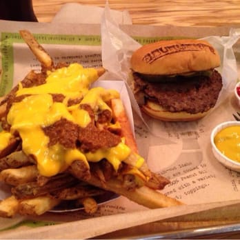 BurgerFi - My meal. Mushroom burger with chili cheese fries - Burgers Near Me - West Palm Beach, Florida BurgerFi - My meal. Mushroom burger with chili cheese fries - Burgers Near Me - West Palm Beach, Florida