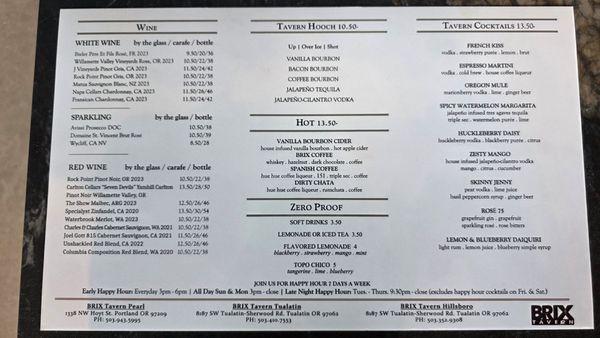 Menu photo 1 Brix Tavern Hillsboro, OR Menu photo 1 Brix Tavern Hillsboro, OR