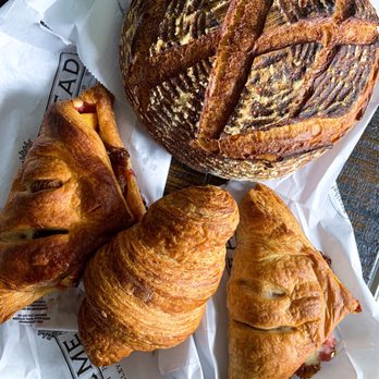 Acme Bread Company - Sourdough Round, Peach Puff Pastry, Plain Croissant, Ham and Cheese Turnover - Bakeries Near Me - Berkeley, California