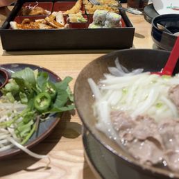 Beef Pho Teriyaki chicken bento box Beef Pho Teriyaki chicken bento box