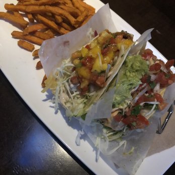 Yard House - Baja Shrimp Taco with guacamole // Blackened Shrimp Taco with mango salsa // sweet potato fries - New American Near Me - Atlanta, Georgia Yard House - Baja Shrimp Taco with guacamole // Blackened Shrimp Taco with mango salsa // sweet potato fries - New American Near Me - Atlanta, Georgia