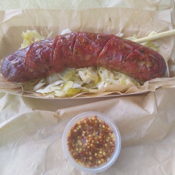 Ziggy's Kielbasa House - Jalapeno kielbasa on a bed of Polish kraut - Delis Near Me - Leander, Texas Ziggy's Kielbasa House - Jalapeno kielbasa on a bed of Polish kraut - Delis Near Me - Leander, Texas