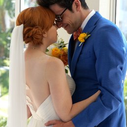 Color and beautiful wedding updo