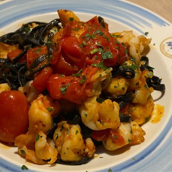 Song E Napule - Black Squid Ink Linguine with Shrimp and Cherry Tomato - Pizza Near Me - New York, New York