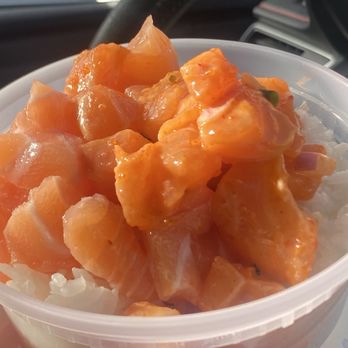 Basa Seafood Express - Salmon Poke over rice - Poke Near Me - Castro Valley, California Basa Seafood Express - Salmon Poke over rice - Poke Near Me - Castro Valley, California