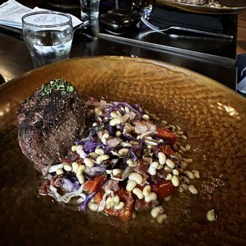 Appalachia - Steak with cabbage and field pea side - Salad Near Me - Lake Lure, North Carolina