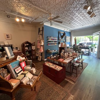 May Day Paper & Post - Shop layout featuring beautiful antique wood furniture - Cards & Stationery Near Me - Kansas City, Missouri