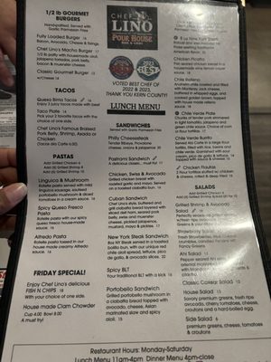 Menu photo 5 Pour House Bakersfield, CA
