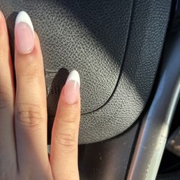 The lady that helped me was named Vicky she was nice, but my cuticles are damaged from the machine she used to file my nails down. The lady that helped me was named Vicky she was nice, but my cuticles are damaged from the machine she used to file my nails down.