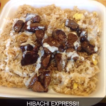Hibachi Express - Steak Express Rice Bowl with white sauce - Sushi Bars Near Me - New Rochelle, New York Hibachi Express - Steak Express Rice Bowl with white sauce - Sushi Bars Near Me - New Rochelle, New York