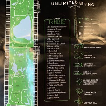 Unlimited Biking - The map we were given that was represented as a "Self Guided Tour" - Bike Rentals Near Me - New York, New York Unlimited Biking - The map we were given that was represented as a "Self Guided Tour" - Bike Rentals Near Me - New York, New York