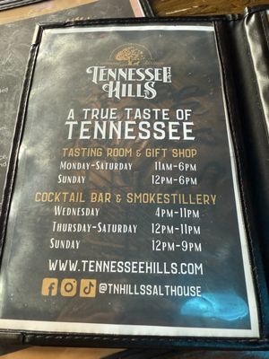 Menu photo 5 Tennessee Hills Distillery Jonesborough, TN