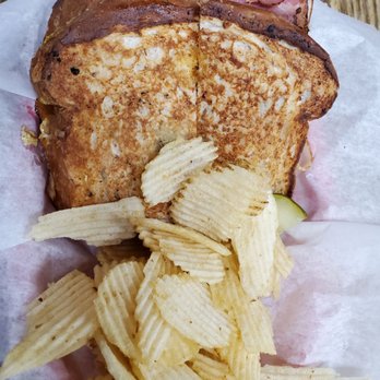 Main Street Deli Bar and Arcade - 182 on cracked wheat bread with a side of chips and pickle - Delis Near Me - Findlay, Ohio