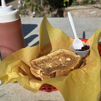 Nick's Deli II - Sourdough Toast with salted butter in between, strawberry jam on the side - Delis Near Me - Los Alamitos, California Nick's Deli II - Sourdough Toast with salted butter in between, strawberry jam on the side - Delis Near Me - Los Alamitos, California