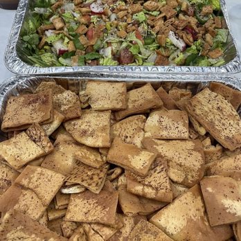 Hummus Labs - Catering tray - salad, pita chips (not featured: pita bread) - Mediterranean Near Me - Pasadena, California Hummus Labs - Catering tray - salad, pita chips (not featured: pita bread) - Mediterranean Near Me - Pasadena, California