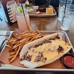 BBQ plater with ribs - Brisket Cheese steak -