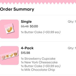 Proof that I ordered five cookies, one of them being my free birthday cookie