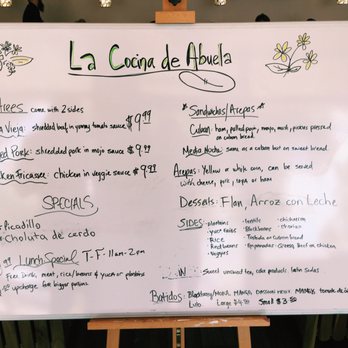 La Cocina De Abuela - lunch menu - Cuban Near Me - Gainesville, Florida