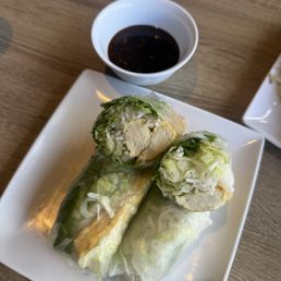 Veggie and tofu spring rolls. Veggie and tofu spring rolls.