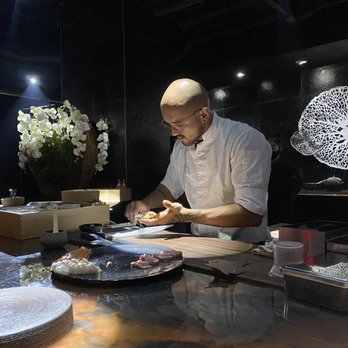 Nossa Omakase - The chef preparing sashimi - Japanese Near Me - Miami Beach, Florida Nossa Omakase - The chef preparing sashimi - Japanese Near Me - Miami Beach, Florida