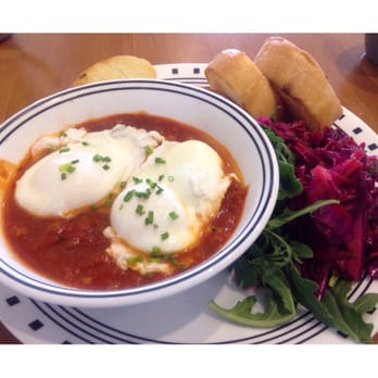 Humble Bee - Eggs al Pomodoro...delish poached eggs...tomato sauce (cumin) picked cabbage sweet savory flavor - Breakfast & Brunch Near Me - Northridge, California Humble Bee - Eggs al Pomodoro...delish poached eggs...tomato sauce (cumin) picked cabbage sweet savory flavor - Breakfast & Brunch Near Me - Northridge, California