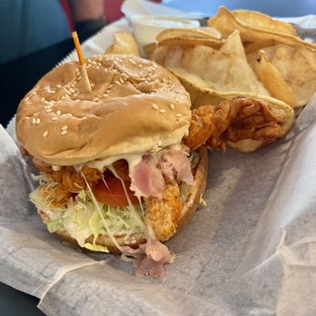 Jams Deli - Buffalo Chickam Sandwich with hot chips - Delis Near Me - Greensboro, North Carolina Jams Deli - Buffalo Chickam Sandwich with hot chips - Delis Near Me - Greensboro, North Carolina