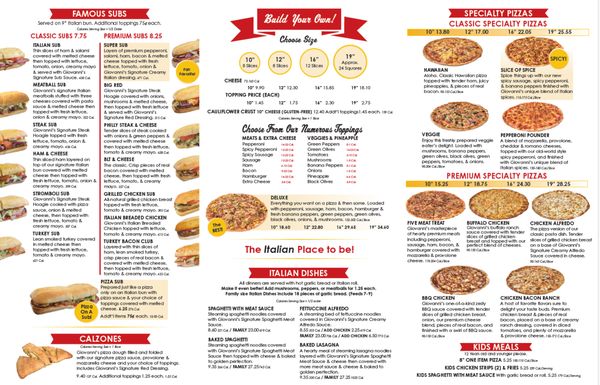 Menu photo 2 Giovanni's Pizza Portsmouth, OH Menu photo 2 Giovanni's Pizza Portsmouth, OH