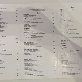 Nami-No Resturant And Catering - Menu 4/14/2026 - Persian/Iranian Near Me - Turlock, California
